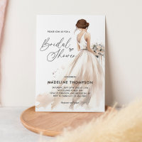 Elegant Brunette Bride Wedding Gown Bridal Shower