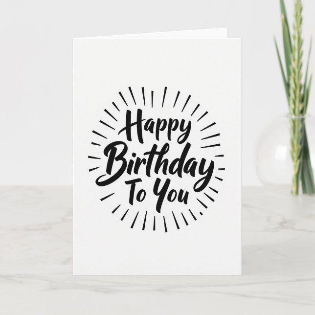 Elegant Brush Birthday Card (Front)