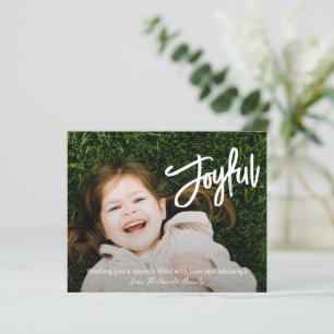 Elegant Brush Script Joyful Budget Christmas Card