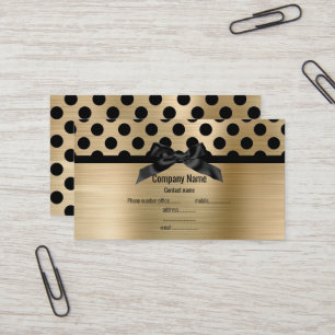 ELEGANT BRUSHED ALL GOLD POLKA DOT BUSINESS CARD