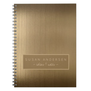 Elegant brushed copper metallic look professional spiral notebook