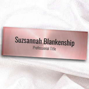Elegant Brushed Pink Metal Professional Name Tag