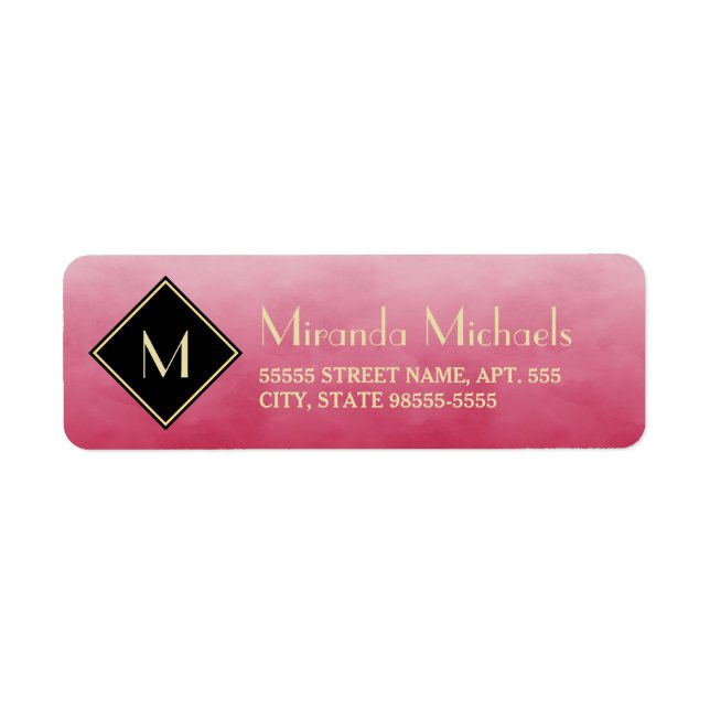 Elegant Brushed Pink With Simple Gold Monogram (Front)