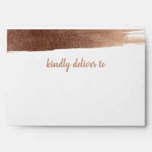 Elegant Brushed Rose Gold Simple Modern Wedding Envelope