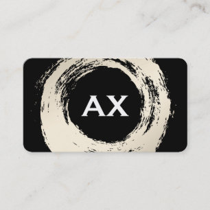 Elegant Brushed with Monogram Business Card
