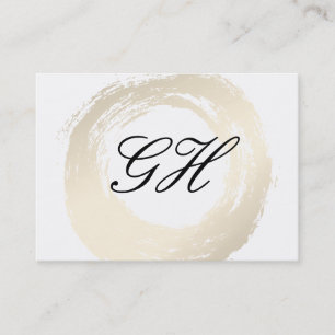 Elegant Brushed with Monogram Script Text Business Card