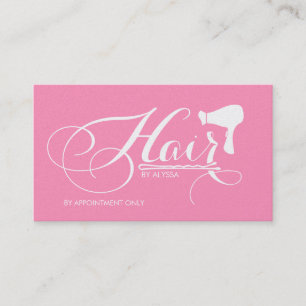 Elegant Bubblegum Pink Professional Hair Stylist Business Card