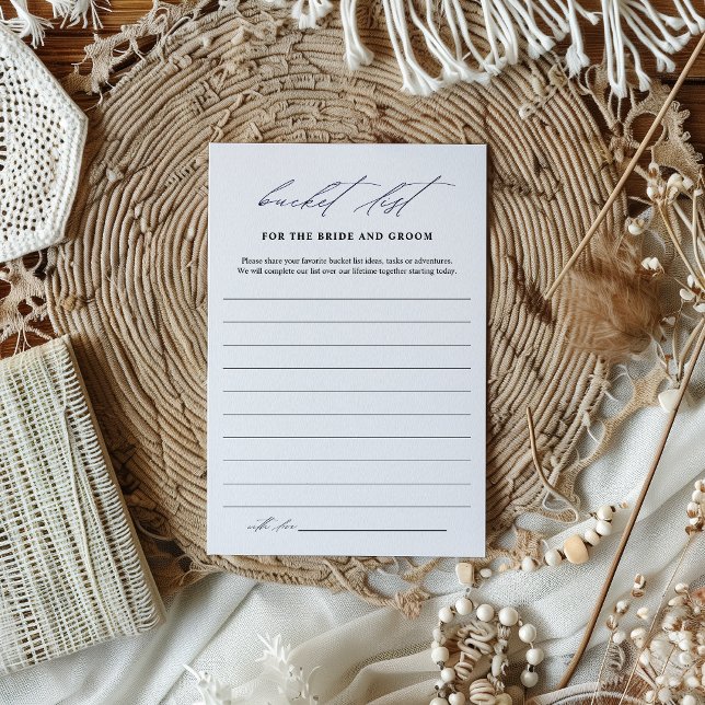 Elegant Bucket List Bridal Shower Game Card (Creator Uploaded)