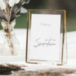 Elegant Budget Calligraphy Wedding Table Number<br><div class="desc">Design features an handwritten font and modern minimalist design. Designed to coordinate with for the «ESSENTIALS» Wedding Invitation Collection. To change details,  click «Personalise». View the collection link on this page to see all of the matching items in this beautiful design or see the collection here: https://bit.ly/3iNzQAD</div>