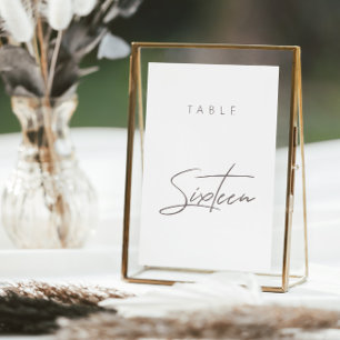Elegant Budget Calligraphy Wedding Table Number