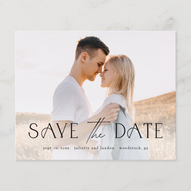 Elegant Budget Photo Wedding Save The Date (Front)
