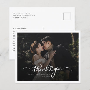 Elegant Budget Thank You Wedding Photo Card