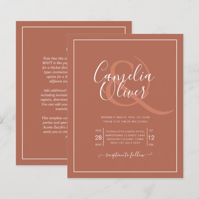 Elegant BUDGET Wedding Terracotta Classic Wedding (Front/Back)