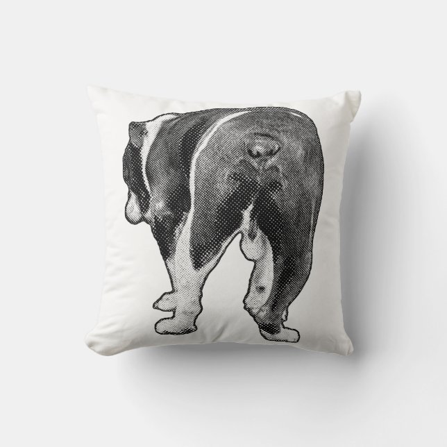 Elegant Bulldog Study with Soft Dots  Cushion (Front)