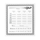 Elegant Bunco Score Sheet