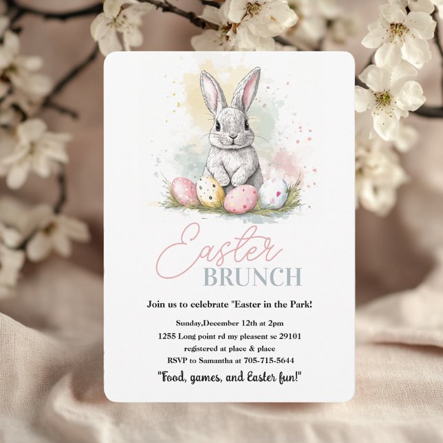 Elegant Bunny Easter Brunch  Invitation (Creator Uploaded)