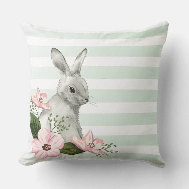 Elegant Bunny striped design Cushion (Front)