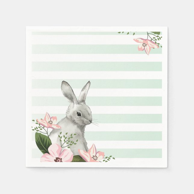 Elegant Bunny striped design Napkin (Front)