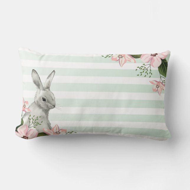 Elegant Bunny striped Lumbar Cushion (Front)