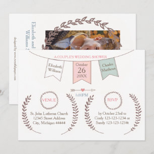 Elegant Bunting - Couple's Wedding Shower Invitation