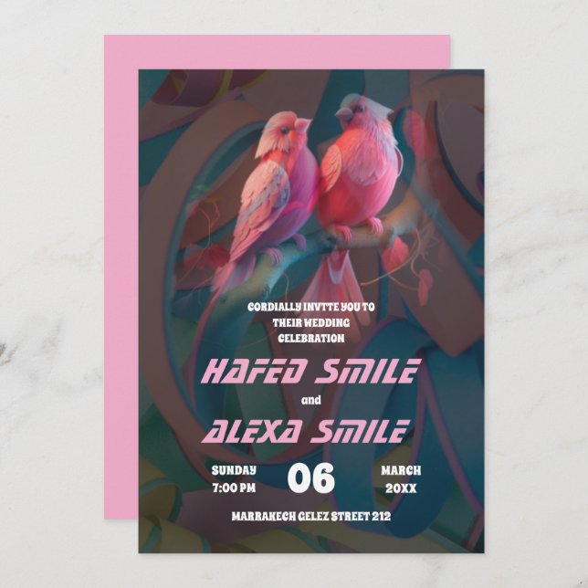 Elegant  burgund rose and floral design Wedding In Invitation (Front/Back)