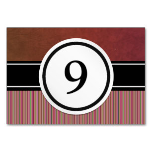 Elegant Burgundy and Black Custom Table Number