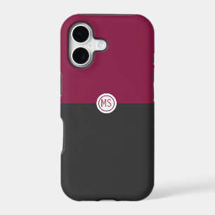 Elegant Burgundy and Black Monogram