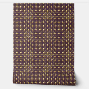 Elegant Burgundy and Gold Geometric  Wallpaper