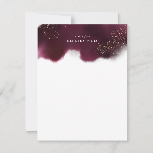 Elegant Burgundy and Gold Glitter Personalised Card (Front)