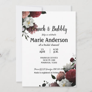 Elegant Burgundy and Pink Bridal Shower Brunch