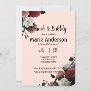 Elegant Burgundy and Pink Bridal Shower Brunch