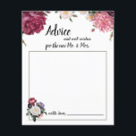 Elegant Burgundy and Pink Flowers Advice Card<br><div class="desc">The Elegant Grace wedding collection is beautiful,  romantic and luxurious set of floral stationery. Personalise our gorgeous stationery with your event details easily and quickly,  simply press the customise it button. Coordinating floral backside is included. Matching items to complete your event collection are available in our Zazzle store!</div>