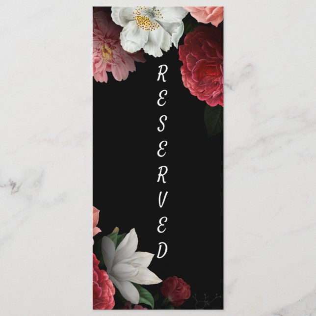 Elegant Burgundy and Pink Reserved Sign Menu (Front)