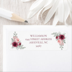 Elegant Burgundy and Pink Rose Watercolor Wedding