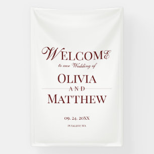 Elegant Burgundy and White Wedding Banner