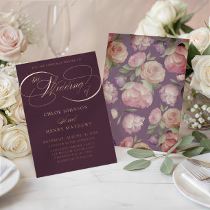 Elegant Burgundy & Arty Floral Wedding