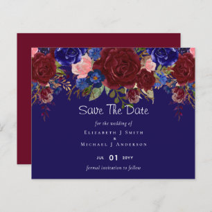 Elegant Burgundy Blue Floral Wedding Budget