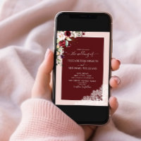 Elegant Burgundy Blush Botanical Rustic Wedding 