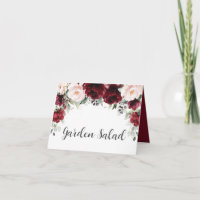 Elegant Burgundy Blush Floral Wedding Food Tent