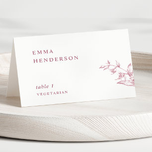 Elegant Burgundy, Blush Pink Wedding Place Cards