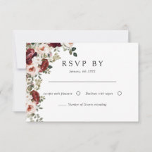 Elegant Burgundy & Blush Watercolor Floral Wedding