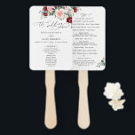 Elegant Burgundy Blush Wedding Ceremony Program Hand Fan<br><div class="desc">Designed to coordinate with our Romantic Blooms collection,  this customisable Ceremony Program features watercolor burgundy and blush florals with greenery leaves paired with a classy serif font & elegant calligraphy text graphics. Matching items available.</div>