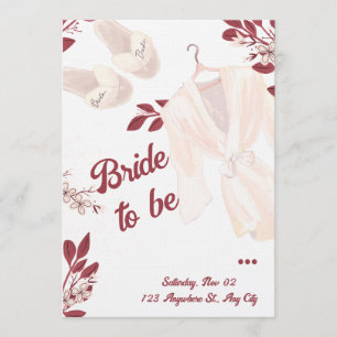 Elegant Burgundy Bridal Shower Invite