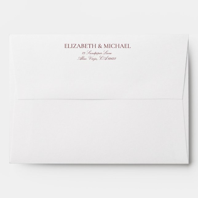 Elegant Burgundy Classic Envelope (Back (Top Flap))