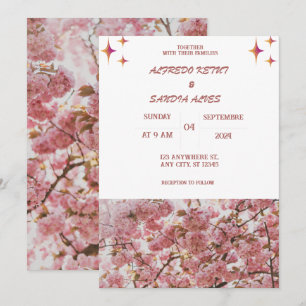 elegant Burgundy Crimson Flowers Wedding Invitation