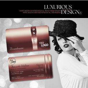 Elegant Burgundy Decor Shimmery Diamonds  add Logo Business Card