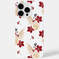 Elegant Burgundy Floral Autumn iPhone Case
