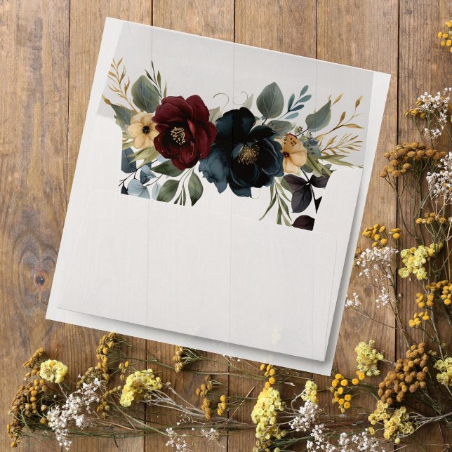 Elegant Burgundy Floral Blooms & Greenery Envelope (Creator Uploaded)
