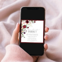 Elegant Burgundy Floral Brunch & Bubbly Shower
