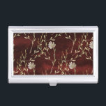 Elegant Burgundy Floral Business Card Holder<br><div class="desc">This is a beautiful simple yet classy flower and vine that is a very elegant look. The burgundy colour is beautiful. Add this piece with a few other accessories and you’ll have an over-the-top class business accessory collection. A faux rustic burgundy background adds to the character of this lovely design....</div>